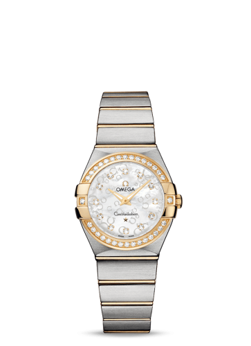 Omega Constellation Quartz 27 Brushed Stainless Steel / Yellow Gold / Diamond / MOP Omega